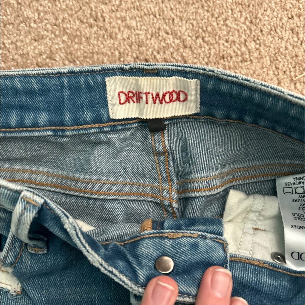 Free People Driftwood Farrah Embroidered Flare Jeans Red Floral Embroidery - Picture 6 of 10